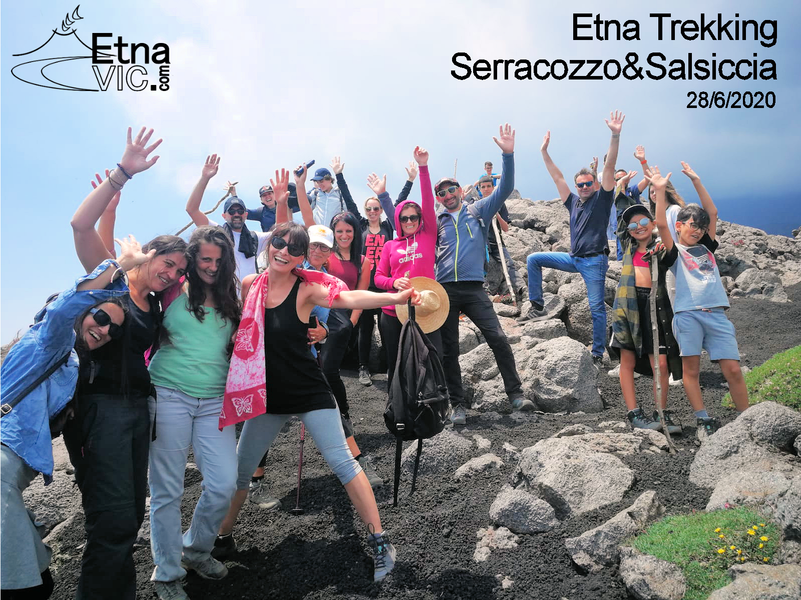 group photo etna trekking serracozzo 28 June 2020